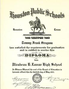 Graduation Diploma Tom Siragusa 51 1094 001
